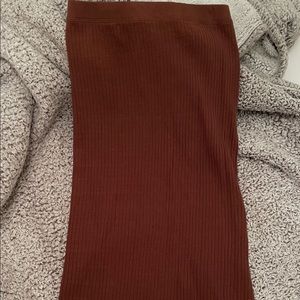 Brown Zara Long fitted skirt